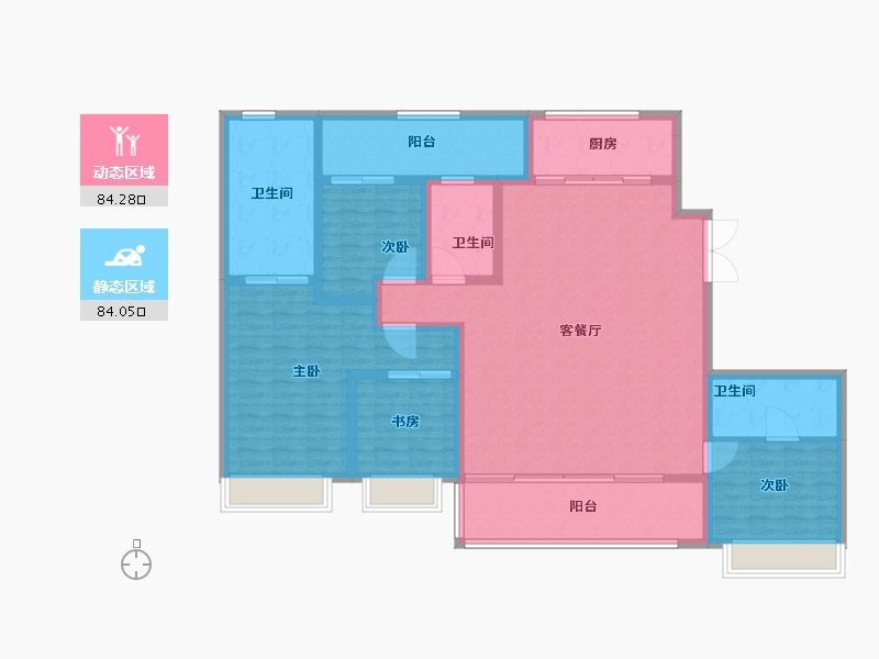 陕西省-西安市-天朗·熙湖-152.81-户型库-动静分区