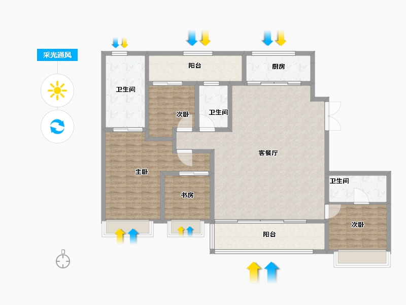 陕西省-西安市-天朗·熙湖-152.81-户型库-采光通风