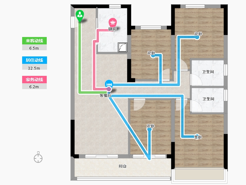 浙江省-绍兴市-江辰府-103.20-户型库-动静线