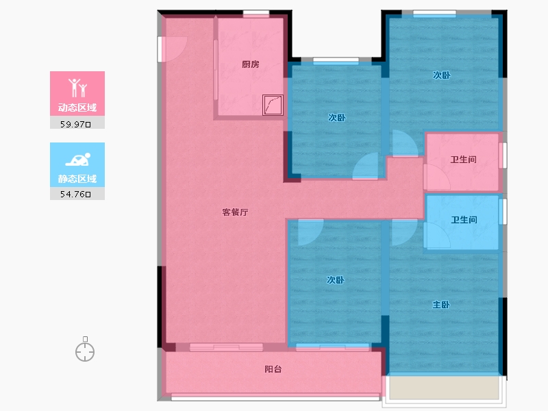 浙江省-绍兴市-江辰府-103.20-户型库-动静分区