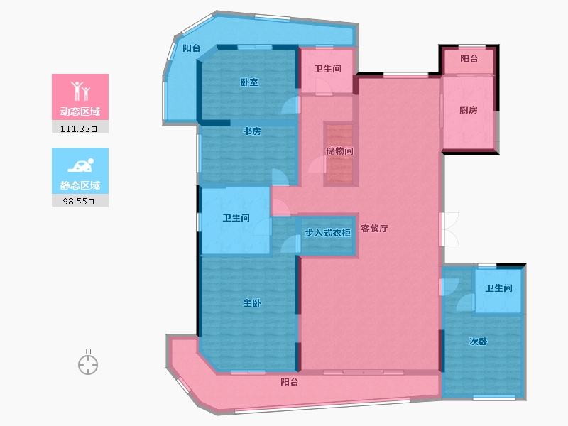 江苏省-泰州市-天禄湖花园-188.00-户型库-动静分区