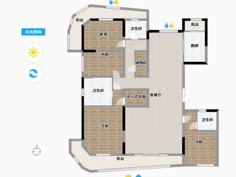 江苏省-泰州市-天禄湖花园-188.00-户型库-采光通风