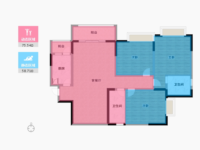 四川省-成都市-拆迁安置房四期-120.00-户型库-动静分区