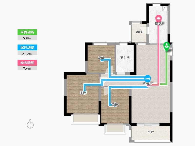 浙江省-绍兴市-恒大未来城-84.00-户型库-动静线