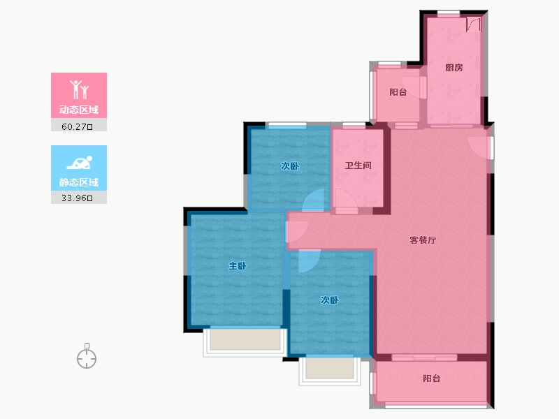 浙江省-绍兴市-恒大未来城-84.00-户型库-动静分区