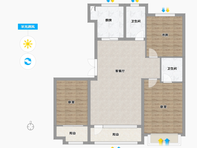 山东省-潍坊市-恒信浞河公馆-101.01-户型库-采光通风