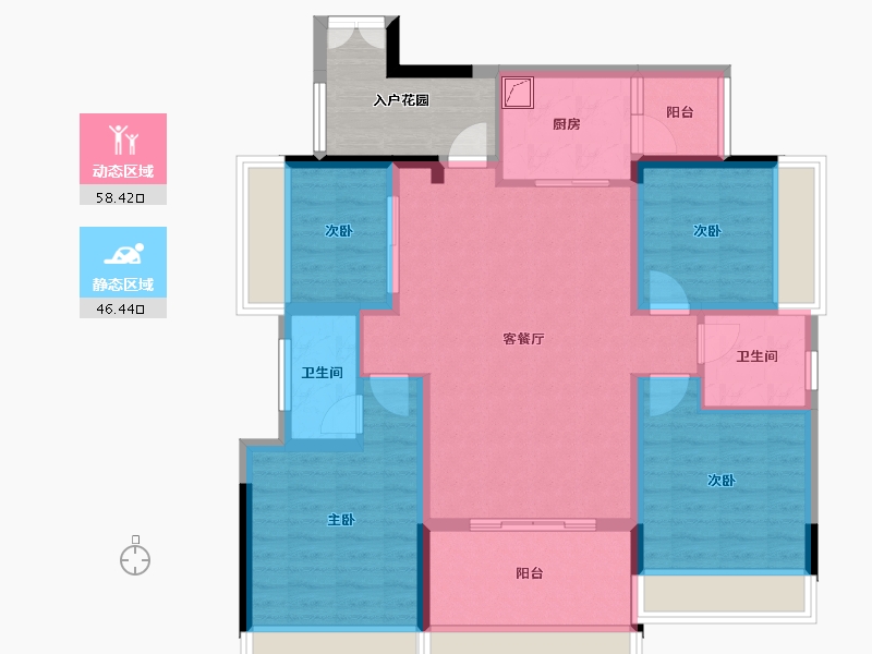 四川省-宜宾市-海翔光明春天-100.00-户型库-动静分区