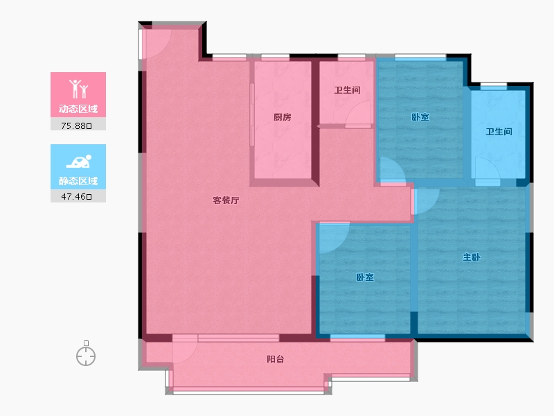 山东省-烟台市-招商马尔贝拉-110.40-户型库-动静分区