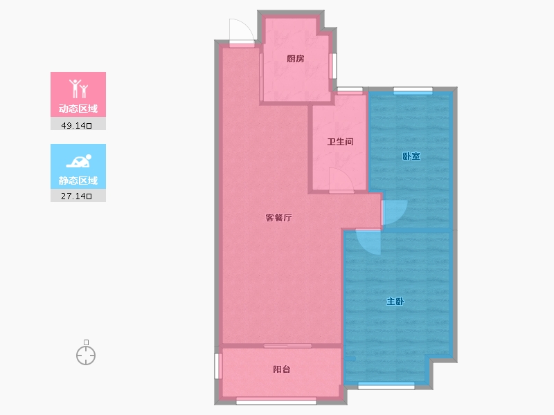 江苏省-苏州市-湖畔现代城三期-89.00-户型库-动静分区