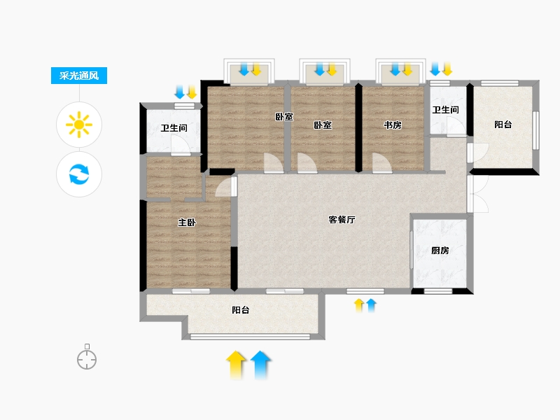 广西壮族自治区-南宁市-九个半岛-115.00-户型库-采光通风