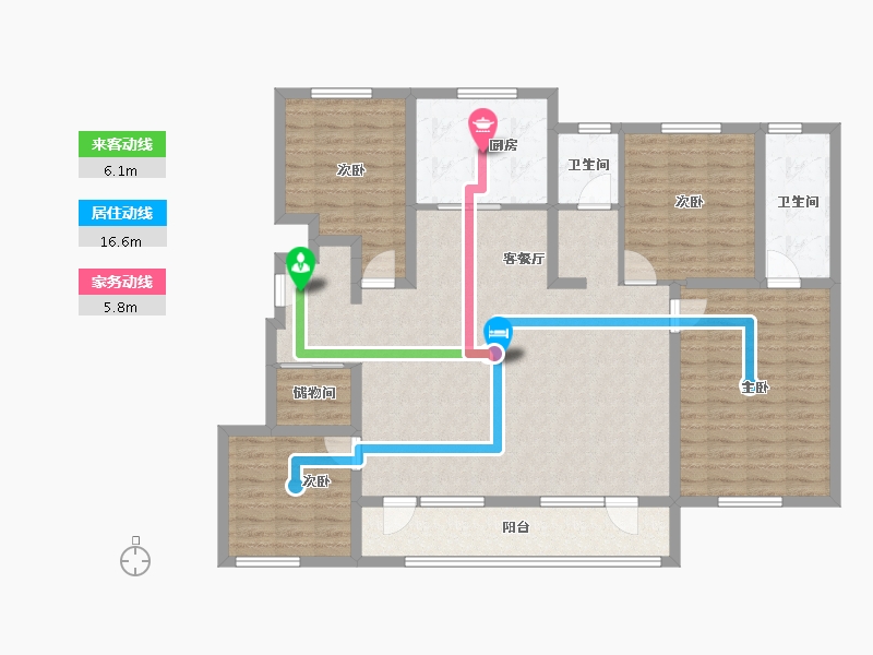 山东省-潍坊市-万科城-132.00-户型库-动静线