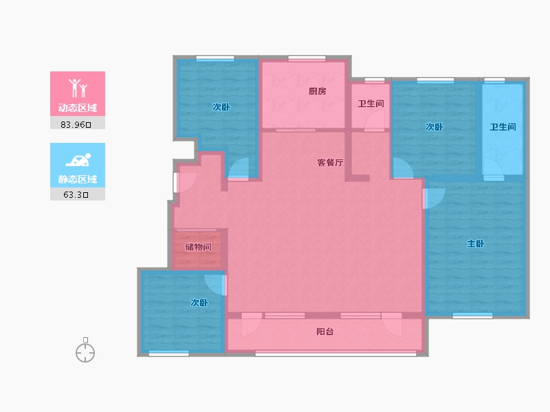 山东省-潍坊市-万科城-132.00-户型库-动静分区