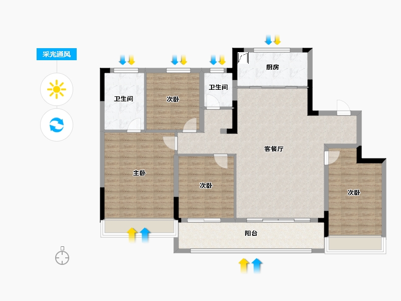 浙江省-绍兴市-江辰府-131.20-户型库-采光通风