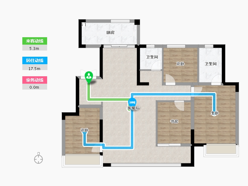 山东省-青岛市-即墨万达广场-108.70-户型库-动静线