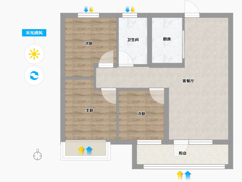 山东省-青岛市-西海岸创新科技城-58.28-户型库-采光通风