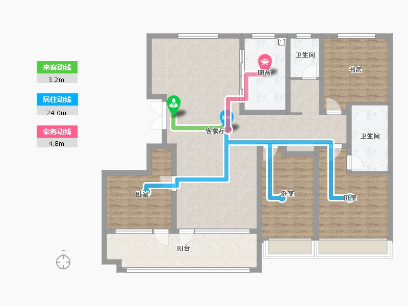 山东省-潍坊市-恒信浞河公馆-139.13-户型库-动静线