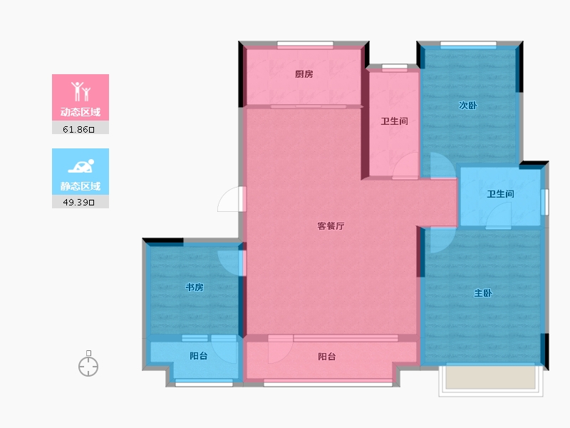 山东省-烟台市-龙湖春江悦茗-100.00-户型库-动静分区