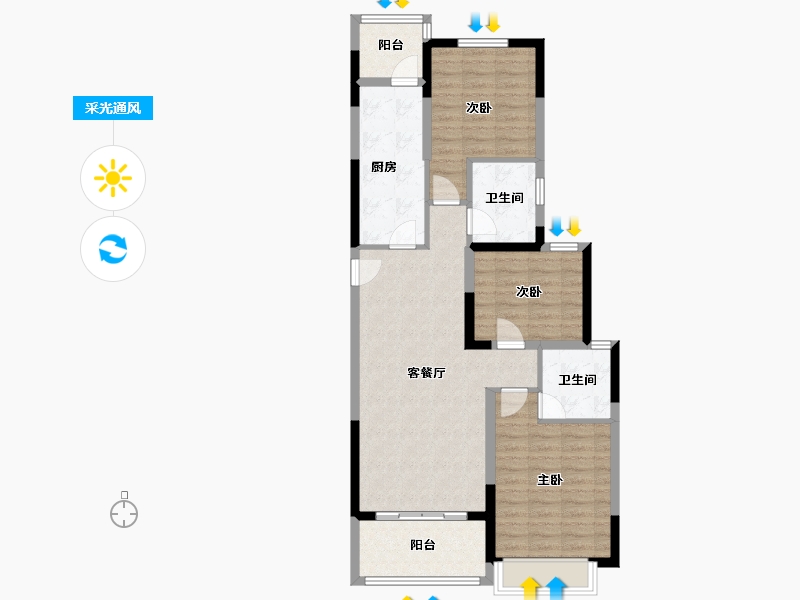 浙江省-绍兴市-恒大未来城-92.01-户型库-采光通风