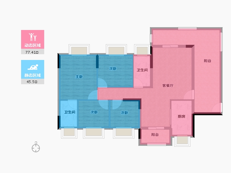 广东省-中山市-建发昇荟庭-110.40-户型库-动静分区