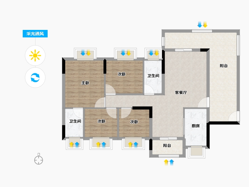 广东省-中山市-建发昇荟庭-110.40-户型库-采光通风