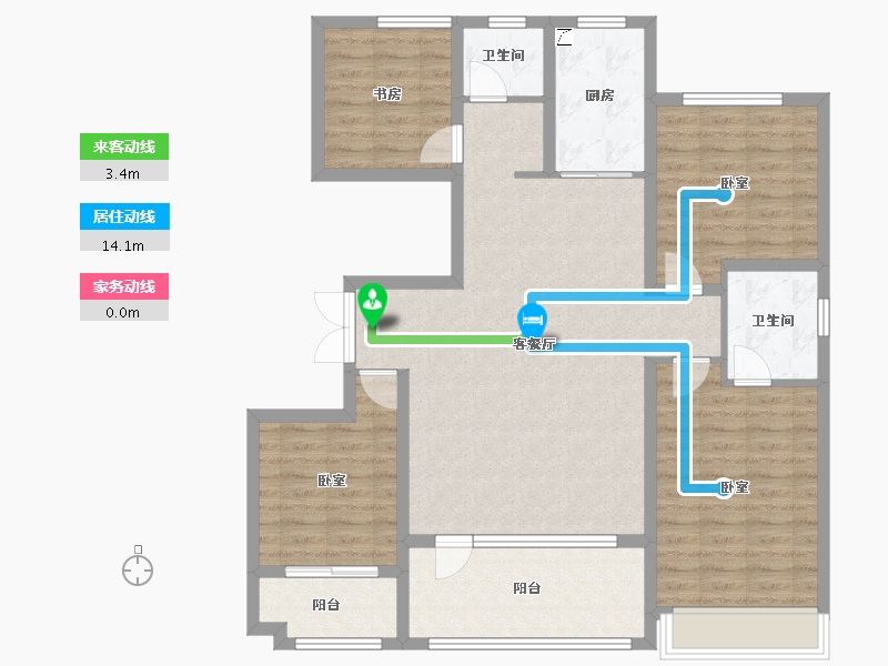 山东省-潍坊市-恒信浞河公馆-112.57-户型库-动静线