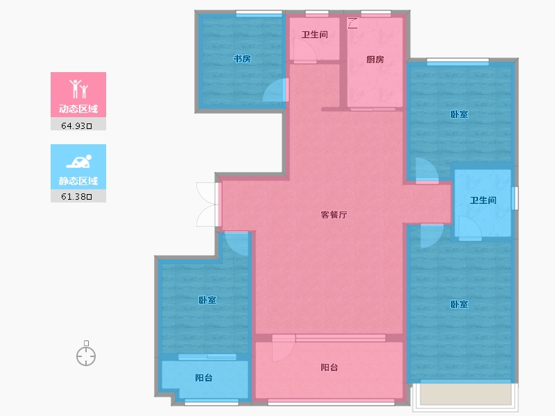 山东省-潍坊市-恒信浞河公馆-112.57-户型库-动静分区