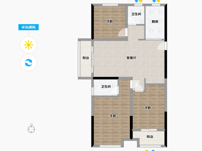 河南省-商丘市-公园一号-101.00-户型库-采光通风