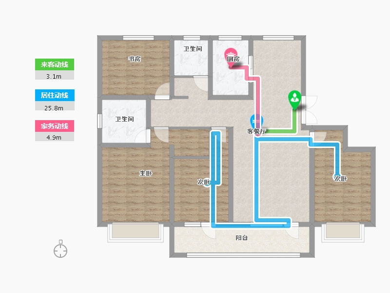 山东省-青岛市-上城御府-123.59-户型库-动静线