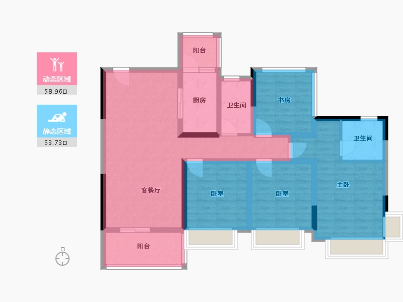 广西壮族自治区-柳州市-彰泰江与城-103.70-户型库-动静分区