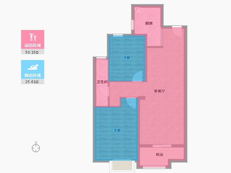 陕西省-咸阳市-北宸天樾-67.20-户型库-动静分区