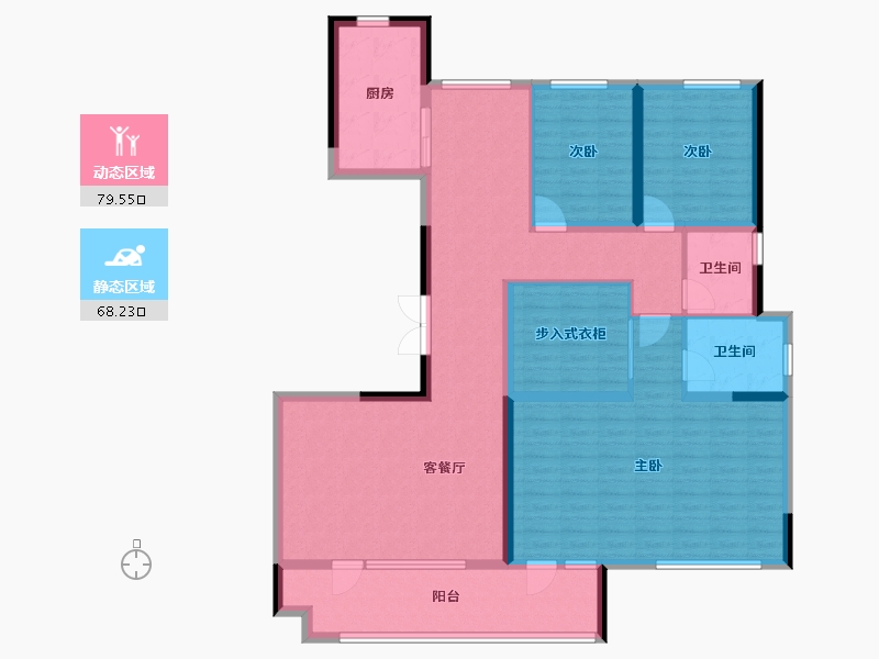 山东省-烟台市-香逸中央-132.79-户型库-动静分区