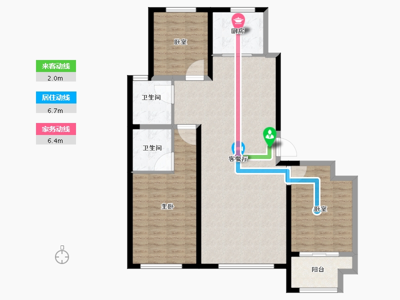 山东省-潍坊市-中冶潍坊公馆-111.21-户型库-动静线