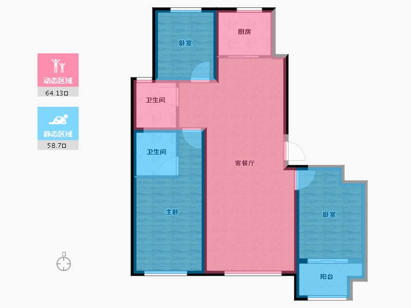 山东省-潍坊市-中冶潍坊公馆-111.21-户型库-动静分区