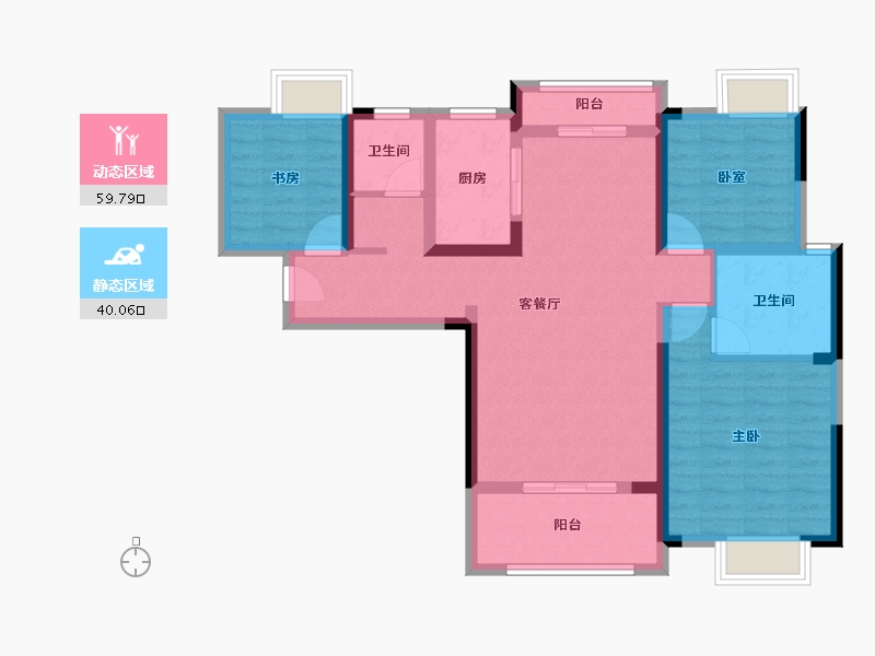 湖北省-武汉市-中建御景星城-88.09-户型库-动静分区