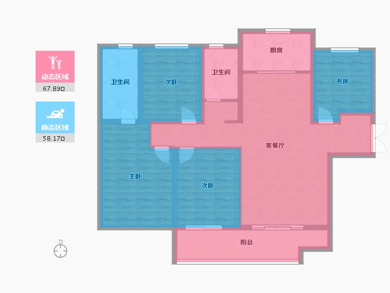 陕西省-西安市-御锦城澜轩-112.80-户型库-动静分区