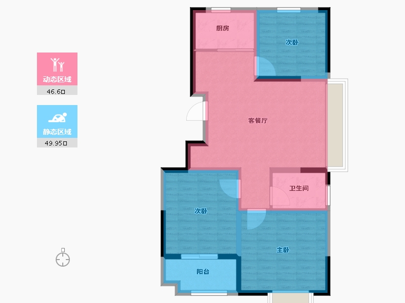 山东省-潍坊市-德润棠悦-86.41-户型库-动静分区