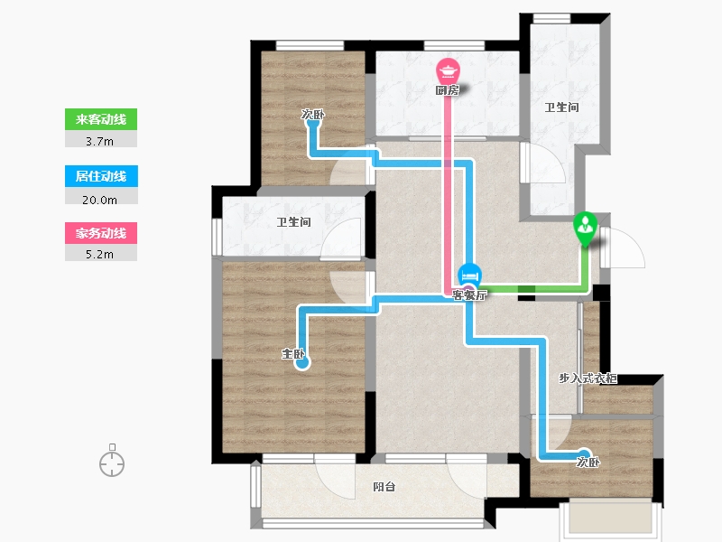 山东省-烟台市-世茂揽樾-92.66-户型库-动静线