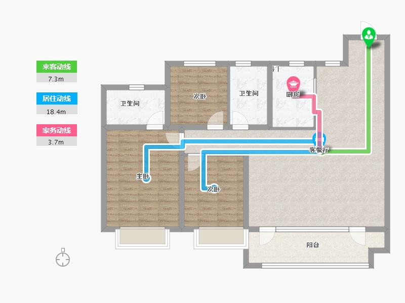 山东省-青岛市-和达熙园-107.99-户型库-动静线