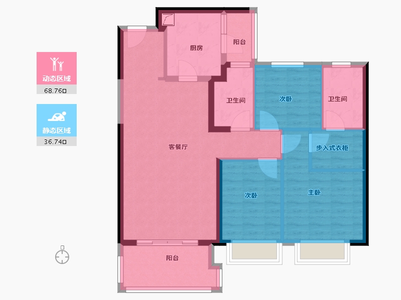 浙江省-绍兴市-恒大未来城-94.40-户型库-动静分区