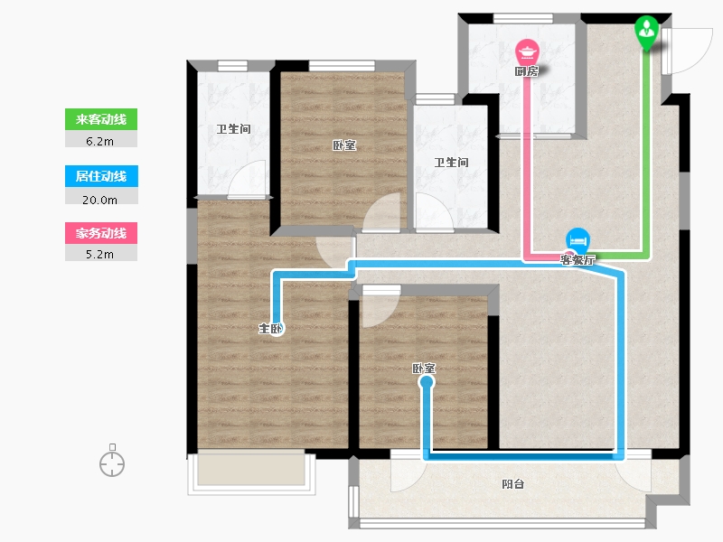 山东省-临沂市-一方中梁和府-106.41-户型库-动静线