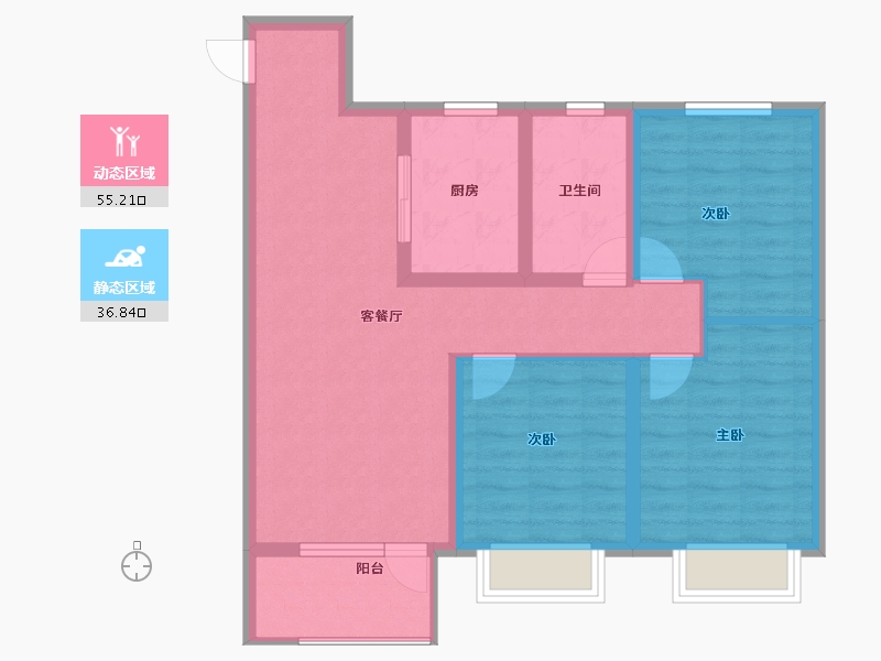 山东省-青岛市-青岛金地自在城-81.87-户型库-动静分区