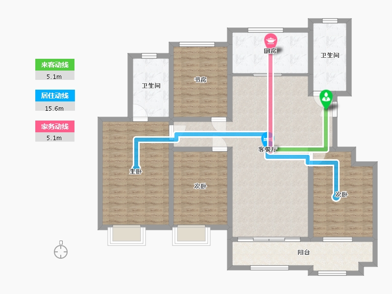 山东省-潍坊市-凯泽翡翠城-128.00-户型库-动静线