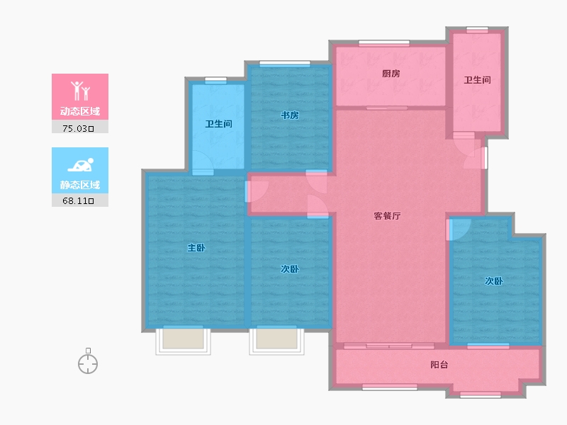 山东省-潍坊市-凯泽翡翠城-128.00-户型库-动静分区