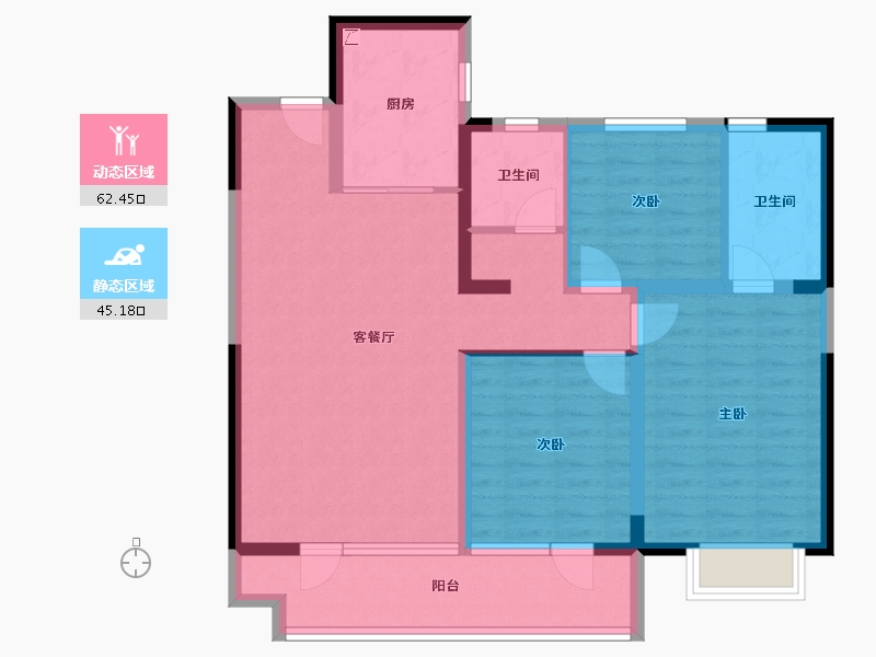 山东省-青岛市-即墨万达广场-95.89-户型库-动静分区