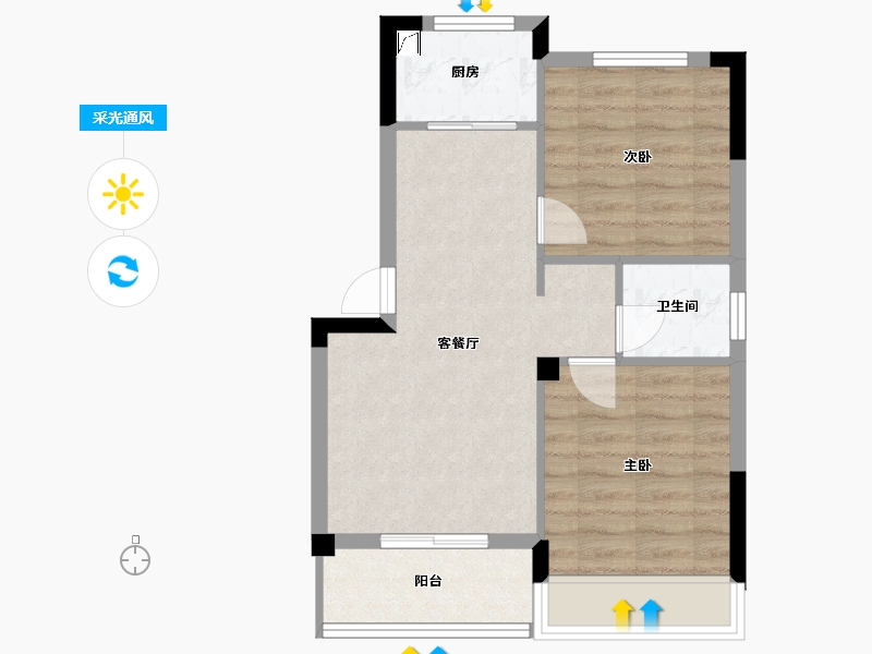 浙江省-衢州市-华达·金茂府-62.00-户型库-采光通风