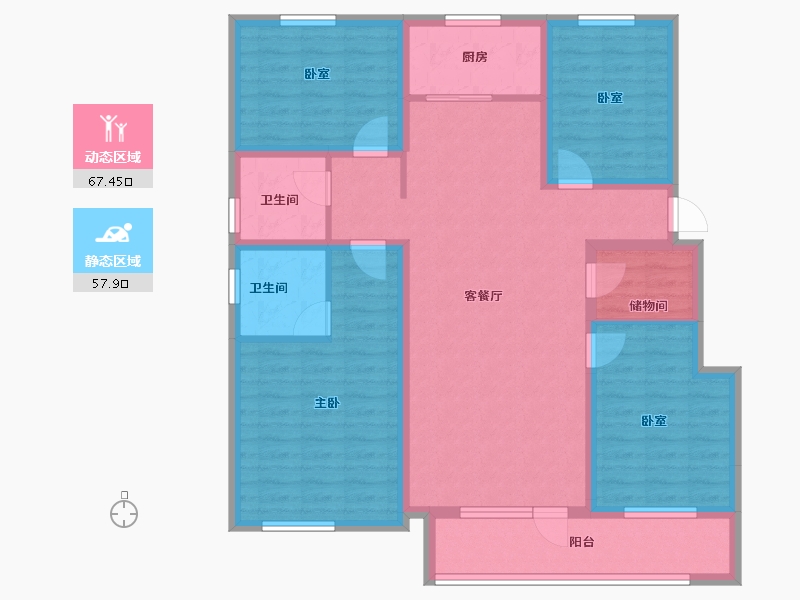 山东省-潍坊市-万特公馆-111.20-户型库-动静分区