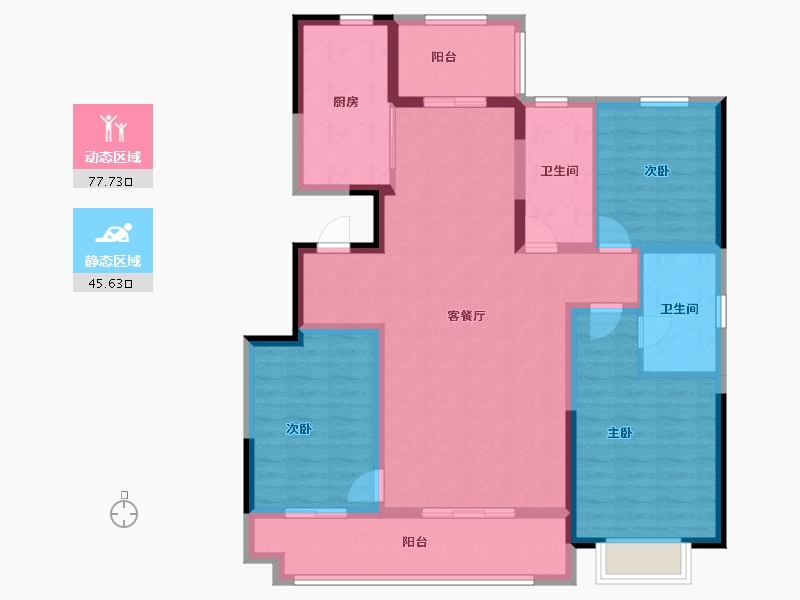 山东省-潍坊市-德润棠悦-110.40-户型库-动静分区