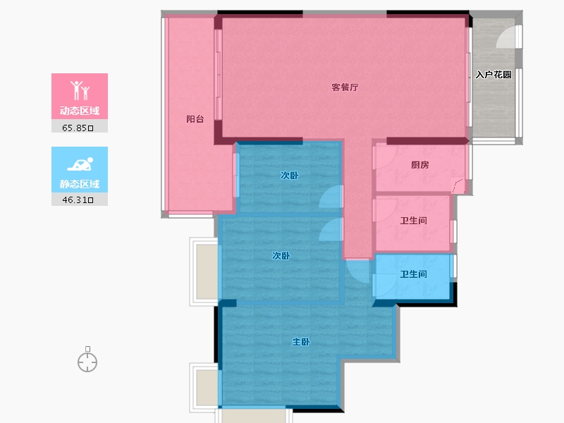 湖北省-宜昌市-畔山林语-128.00-户型库-动静分区