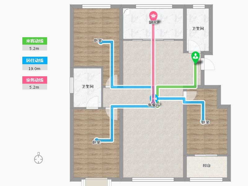 山东省-潍坊市-恒信温莎公馆-98.71-户型库-动静线