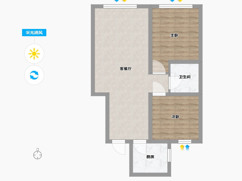 河北省-石家庄市-融创臻园壹号-61.00-户型库-采光通风